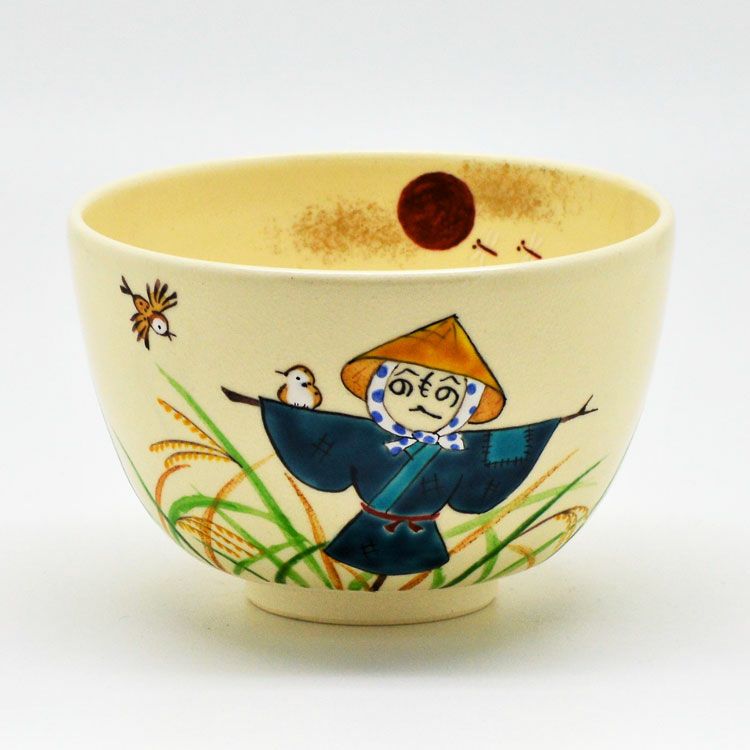茶道具 茶碗<br>茶碗 仁清 案山子 水出宋絢 抹茶茶碗は茶の湯文化である表千家・裏千家の茶道具や抹茶を専門に扱う千紀園（せんきえん）が通販で販売しています。茶会また初心者向けのお稽古用にご利用いただける抹茶碗です。贈り物・ギフトにも人気です。