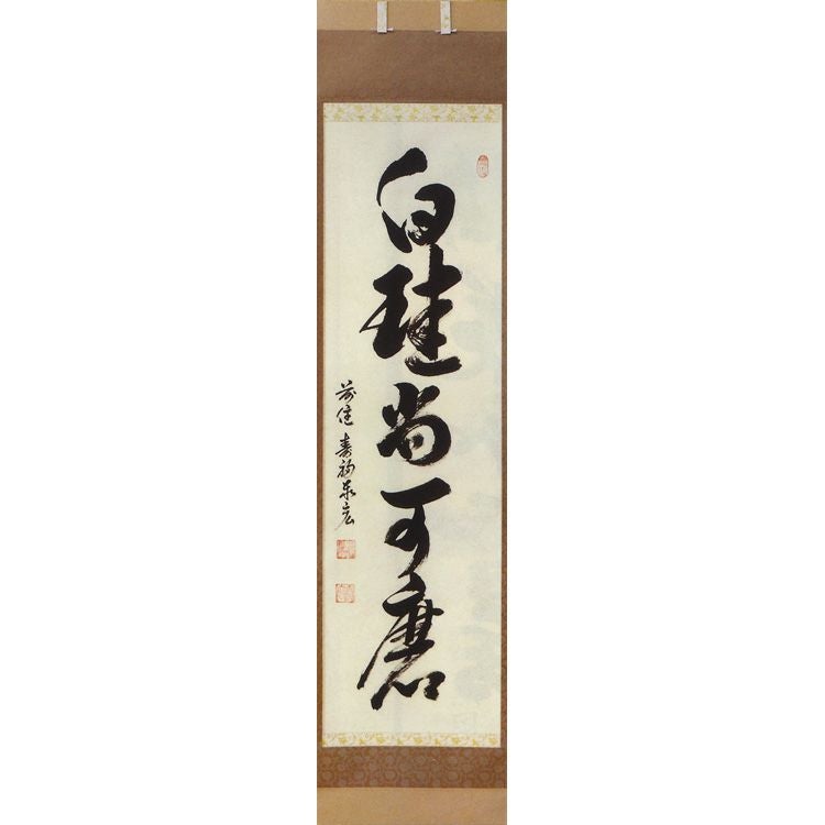 茶道具 縦軸「白珪尚可磨」 松濤秦宏（宗潤）和尚 【掛軸】