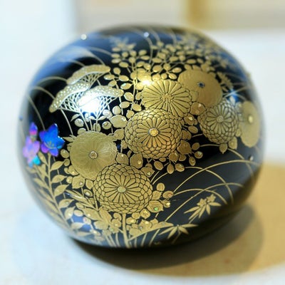 茶道具 棗秋草図蒔絵丸棗Ken MAKIE Studio「彩輝光」