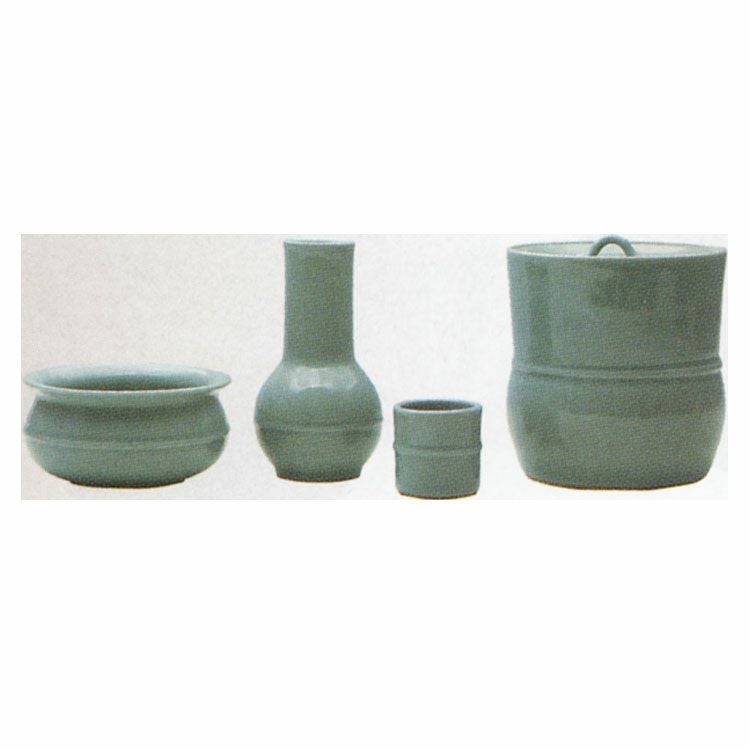 茶道具 青磁 胴紐 皆具 横山瑞祥