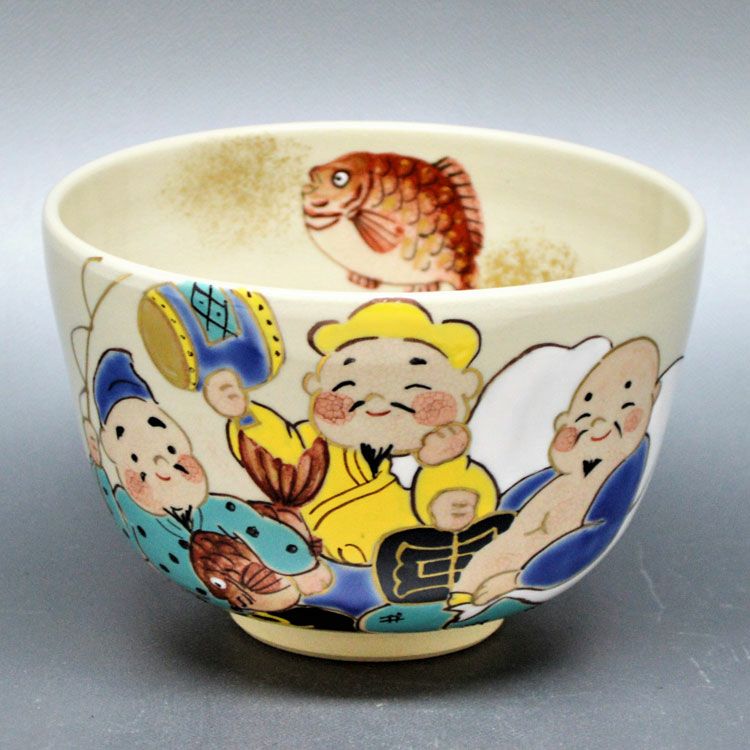 茶道具 抹茶茶碗（まっちゃちゃわん） 茶碗　御本　三福神 水出 宋絢 抹茶茶碗は茶の湯文化である表千家・裏千家の茶道具や抹茶を専門に扱う千紀園（せんきえん）が通販で販売しています。茶会また初心者向けのお稽古用にご利用いただける抹茶碗です。贈り物・ギフトにも人気です。