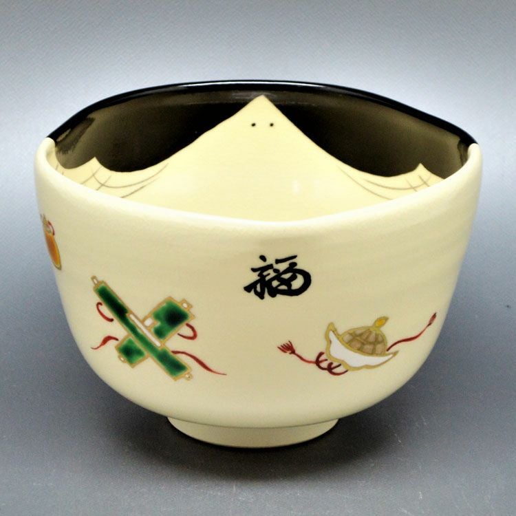 京焼 清水焼 お福 抹茶茶碗(百福）与し三 : 松韻堂 Yahoo!店 -