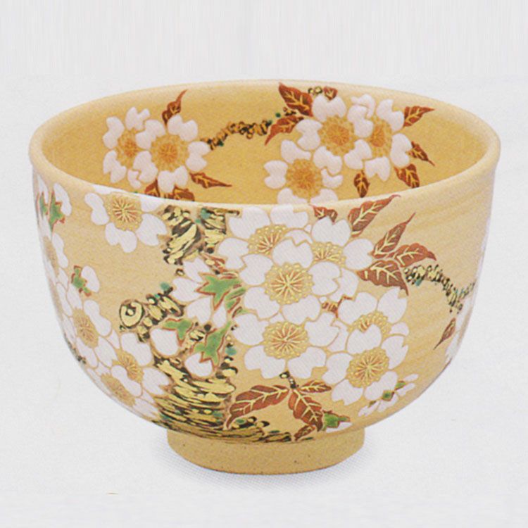 茶道具 抹茶茶碗（まっちゃちゃわん） 色絵 山桜 茶碗 田中 方円