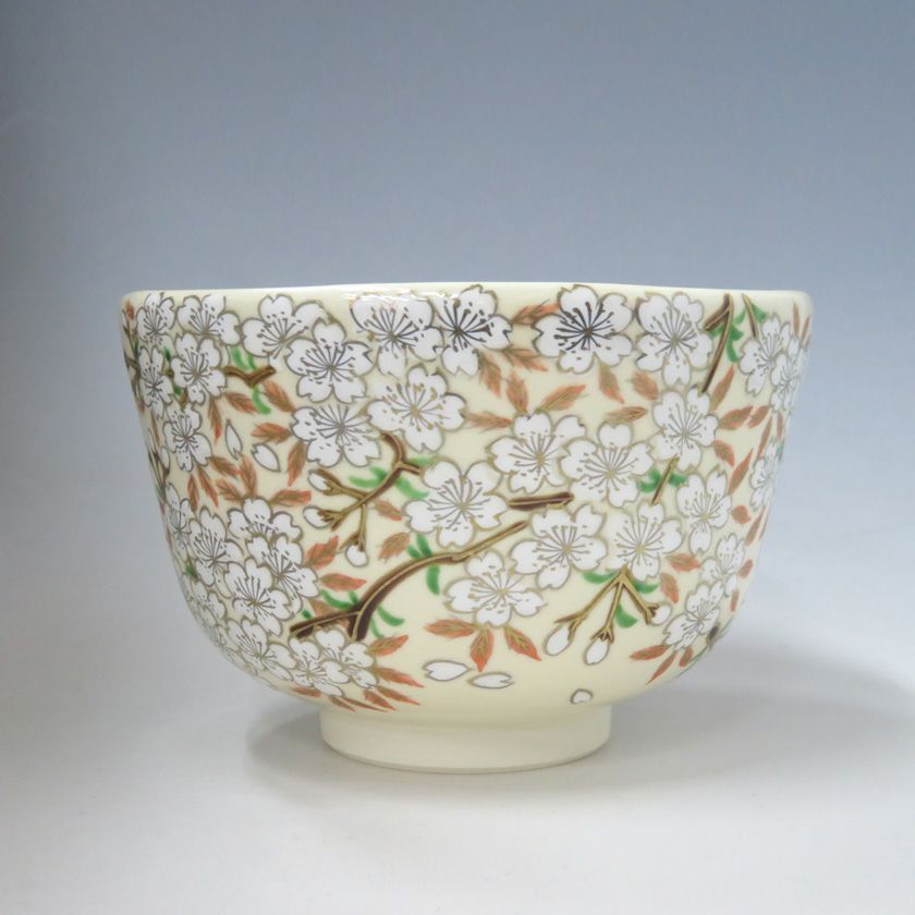 茶道具 抹茶茶碗（まっちゃちゃわん） 茶碗　仁清　桜 加藤 如水 抹茶茶碗は茶の湯文化である表千家・裏千家の茶道具や抹茶を専門に扱う千紀園（せんきえん）が通販で販売しています。茶会また初心者向けのお稽古用にご利用いただける抹茶碗です。贈り物・ギフトにも人気です。