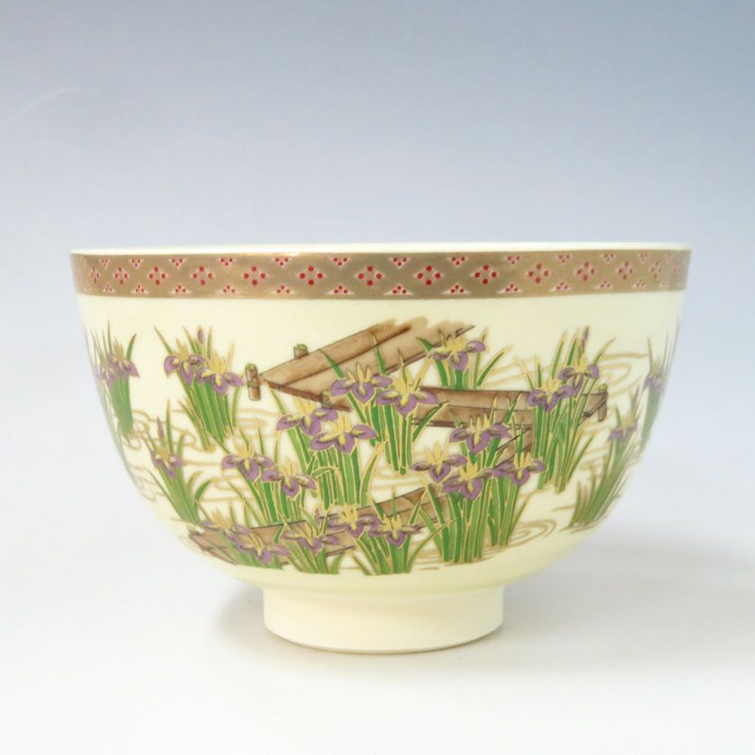茶碗 宮地英香 薩摩写 八つ橋 茶道具 新品 茶道具 抹茶茶碗（まっちゃちゃわん） 茶碗 薩摩風 八つ橋 宮地 英香