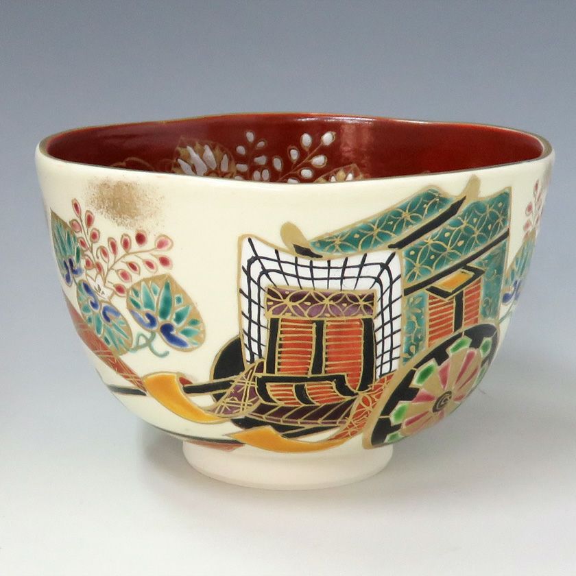 茶道具 抹茶茶碗（まっちゃちゃわん） 茶碗　御所車 壱休窯 抹茶茶碗は茶の湯文化である表千家・裏千家の茶道具や抹茶を専門に扱う千紀園（せんきえん）が通販で販売しています。茶会また初心者向けのお稽古用にご利用いただける抹茶碗です。贈り物・ギフトにも人気です。