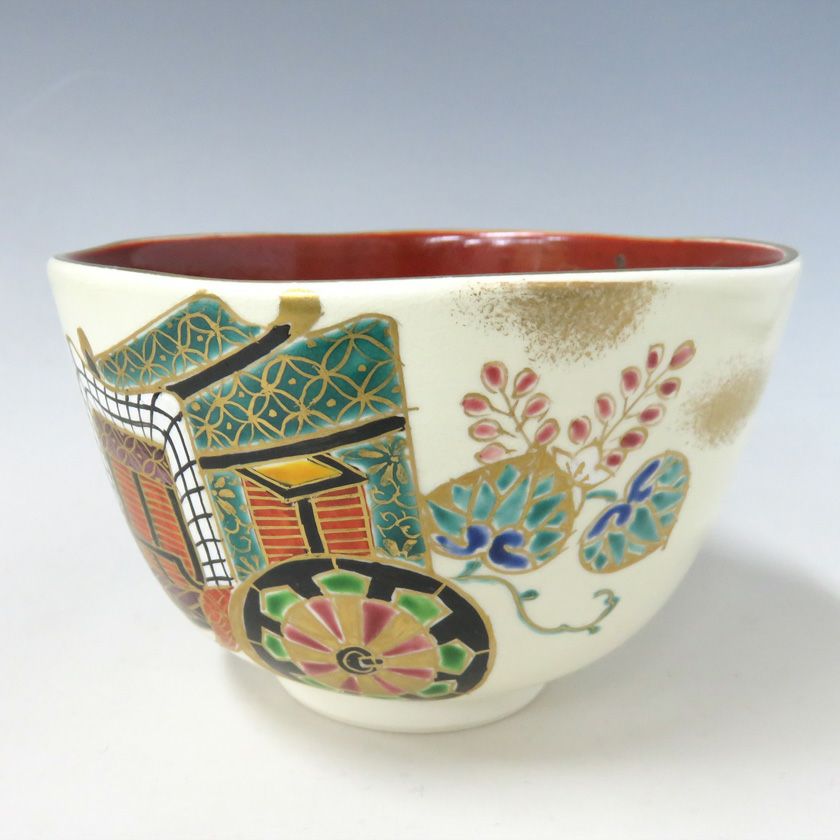 茶道具 抹茶茶碗（まっちゃちゃわん） 茶碗　御所車 壱休窯 抹茶茶碗は茶の湯文化である表千家・裏千家の茶道具や抹茶を専門に扱う千紀園（せんきえん）が通販で販売しています。茶会また初心者向けのお稽古用にご利用いただける抹茶碗です。贈り物・ギフトにも人気です。