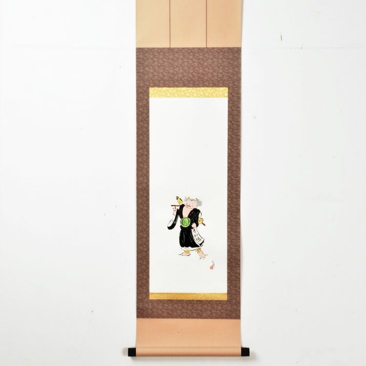 掛け軸　【四神守護四季草花】　 　　　　　幸雄　先生 掛け軸 四季草花 （横山香秋） （掛軸小物なし） 送料無料 【掛軸