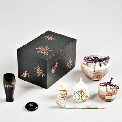 茶道具 茶箱（ちゃばこ）セット 茶箱セット 黒千筋 七宝 花点前一式 
