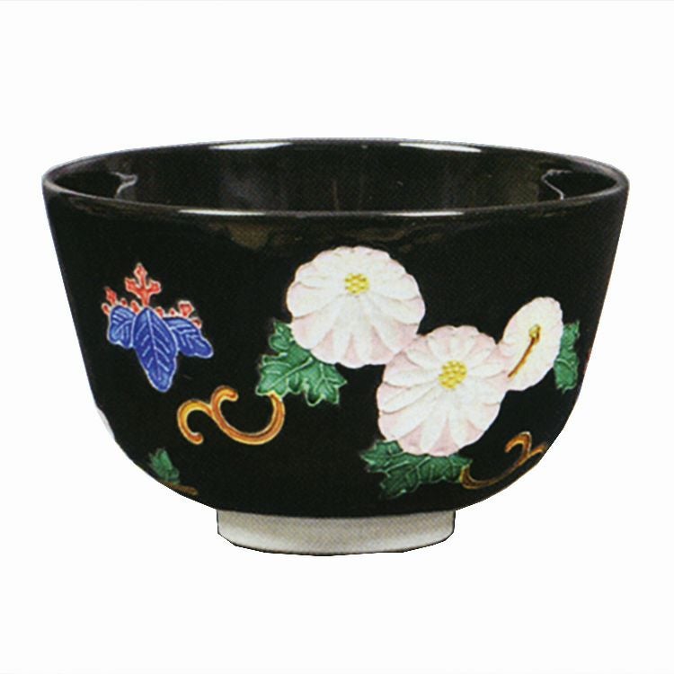 茶道具 抹茶茶碗（まっちゃちゃわん） 茶碗 黒漆交趾 菊桐 中村 翠嵐 抹茶茶碗は茶の湯文化である表千家・裏千家の茶道具や抹茶を専門に扱う千紀園（せんきえん）が通販で販売しています。茶会また初心者向けのお稽古用にご利用いただける抹茶碗です。贈り物・ギフトにも人気です。