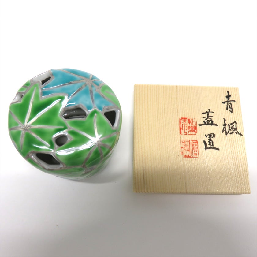 茶道具 蓋置（ふたおき） 蓋置 色絵 青楓 高野 昭阿弥 | 千年の香り 千紀園