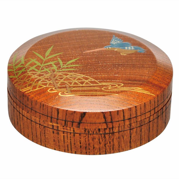 送料込【逢絢亭・新品】茶道具 香合 欅材 面取 川蝉蒔絵 福田芳郎 共箱入り 茶道具 香合（こうごう） 面取香合 欅 翡翠蒔絵 福田 芳朗 | 千年の