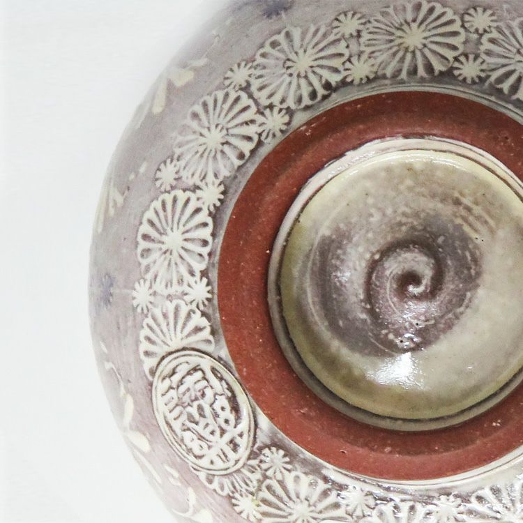 茶道具 抹茶茶碗（まっちゃちゃわん） 紫彩華紋茶碗 森里 陶楽