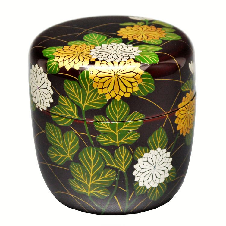 茶道具　棗　中村宗悦　竹林蒔絵 茶道具 棗（なつめ） 中棗 溜塗 菊花蒔絵 中村 宗悦 | 千年の香り 千紀園