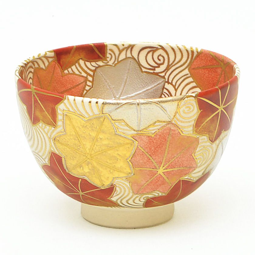 茶道具 抹茶茶碗（まっちゃちゃわん） 茶碗 金彩 流水紅葉 加藤 ひろこ