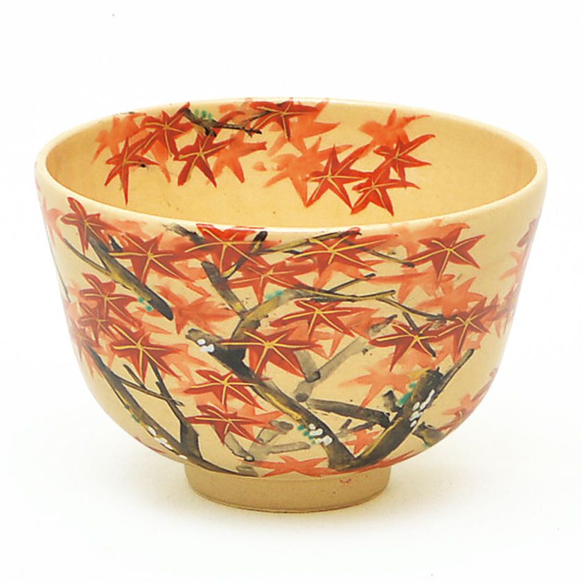 茶道具 抹茶茶碗（まっちゃちゃわん） 茶碗 色絵 紅葉 森下 壮秀 抹茶茶碗は茶の湯文化である表千家・裏千家の茶道具や抹茶を専門に扱う千紀園（せんきえん）が通販で販売しています。茶会また初心者向けのお稽古用にご利用いただける抹茶碗です。贈り物・ギフトにも人気です。
