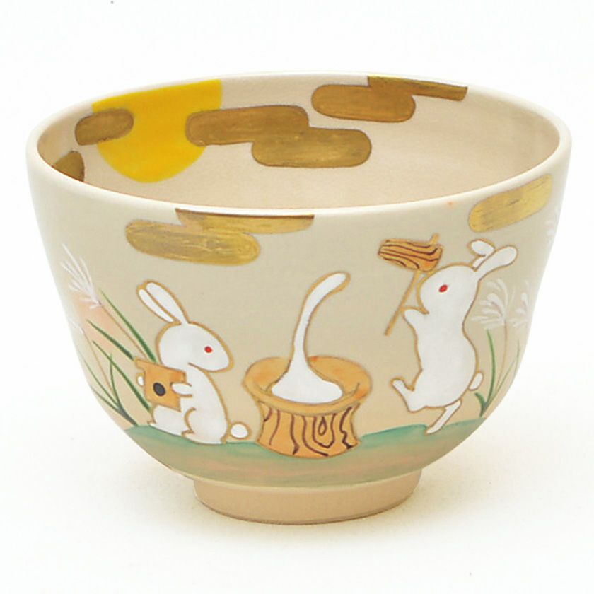 茶道具 抹茶茶碗（まっちゃちゃわん） 茶碗 うさぎの餅つき 加藤 永山 抹茶茶碗は茶の湯文化である表千家・裏千家の茶道具や抹茶を専門に扱う千紀園（せんきえん）が通販で販売しています。茶会また初心者向けのお稽古用にご利用いただける抹茶碗です。贈り物・ギフトにも人気です。