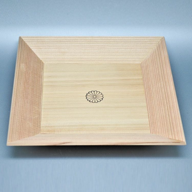 神代杉 四方 盆 煎茶盆 銘木 希少品(K-A406) 茶道具 盆（ぼん） 四方盆 伊勢神宮杉古木
