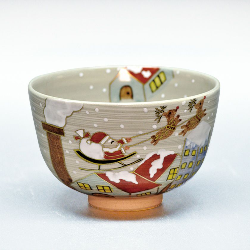 茶道具 抹茶茶碗（まっちゃちゃわん） 茶碗 刷毛目 サンタクロース クリスマス 中山 喜白 抹茶茶碗は茶の湯文化である表千家・裏千家の茶道具や抹茶を専門に扱う千紀園（せんきえん）が通販で販売しています。茶会また初心者向けのお稽古用にご利用いただける抹茶碗です。贈り物・ギフトにも人気です。