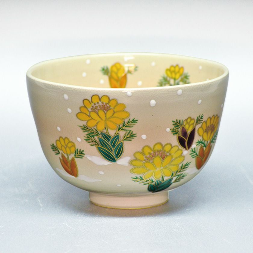茶道具 抹茶茶碗（まっちゃちゃわん） 茶碗 御本 福寿草  伊坂 清香 抹茶茶碗は茶の湯文化である表千家・裏千家の茶道具や抹茶を専門に扱う千紀園（せんきえん）が通販で販売しています。茶会また初心者向けのお稽古用にご利用いただける抹茶碗です。贈り物・ギフトにも人気です。