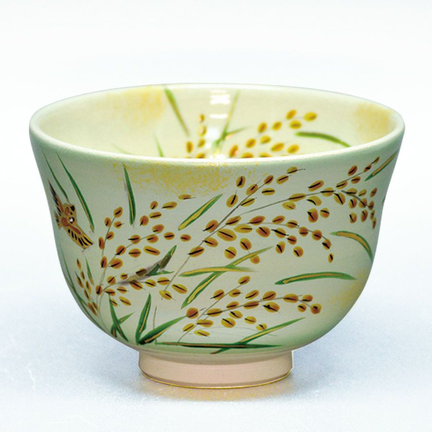 茶道具 抹茶茶碗（まっちゃちゃわん） 茶碗 青釉 稲穂に雀 中村 与平 抹茶茶碗は茶の湯文化である表千家・裏千家の茶道具や抹茶を専門に扱う千紀園（せんきえん）が通販で販売しています。茶会また初心者向けのお稽古用にご利用いただける抹茶碗です。贈り物・ギフトにも人気です。