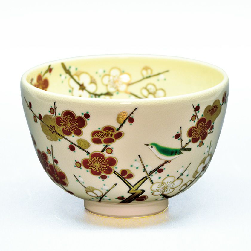茶道具 抹茶茶碗（まっちゃちゃわん） 茶碗 仁清 紅白梅に鶯（うぐいす） 田中 万祥 抹茶茶碗は茶の湯文化である表千家・裏千家の茶道具や抹茶を専門に扱う千紀園（せんきえん）が通販で販売しています。茶会また初心者向けのお稽古用にご利用いただける抹茶碗です。贈り物・ギフトにも人気です。