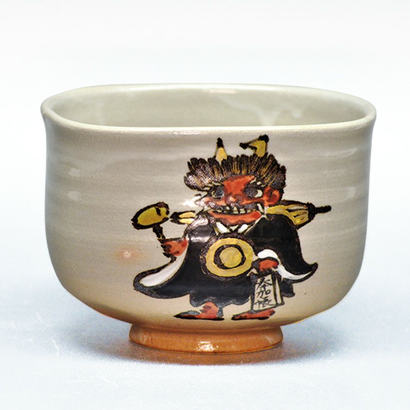 茶道具 抹茶茶碗（まっちゃちゃわん） 四方茶碗 鬼は外福は内 清和窯 抹茶茶碗は茶の湯文化である表千家・裏千家の茶道具や抹茶を専門に扱う千紀園（せんきえん）が通販で販売しています。茶会また初心者向けのお稽古用にご利用いただける抹茶碗です。贈り物・ギフトにも人気です。