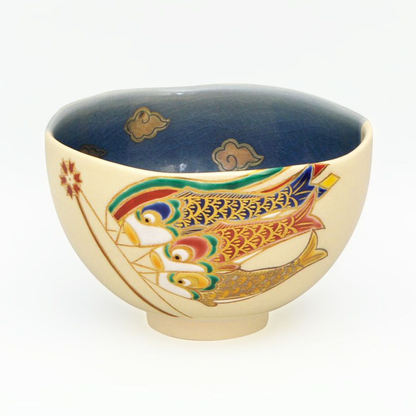 茶道具 抹茶茶碗（まっちゃちゃわん） 茶碗 掛分色絵 鯉幟（こいのぼり） 新井 京華 抹茶茶碗は茶の湯文化である表千家・裏千家の茶道具や抹茶を専門に扱う千紀園（せんきえん）が通販で販売しています。茶会また初心者向けのお稽古用にご利用いただける抹茶碗です。贈り物・ギフトにも人気です。
