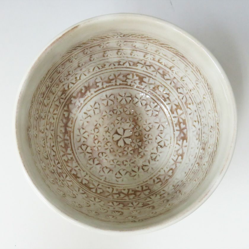 茶器 粉引 茶碗 茶道 森川緑粉引き抹茶茶碗」抹茶碗 (茶器 茶道 茶道具 器 抹茶茶碗)お茶の