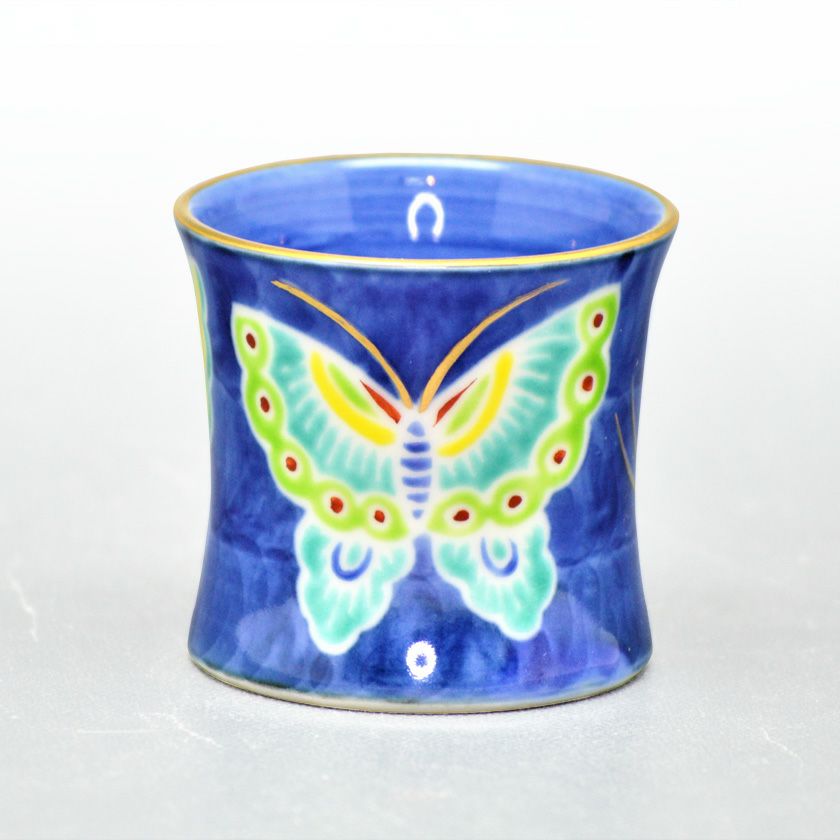 茶道具 蓋置（ふたおき） 蓋置 色絵 蝶文 高野 昭阿弥 | 千年の香り 千紀園