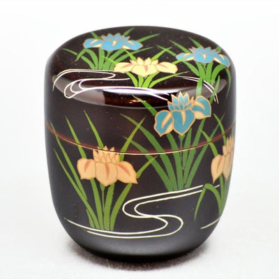 茶道具 棗（なつめ） 中棗 溜塗 花菖蒲蒔絵 中村 湖彩 | 千年の香り 千紀園