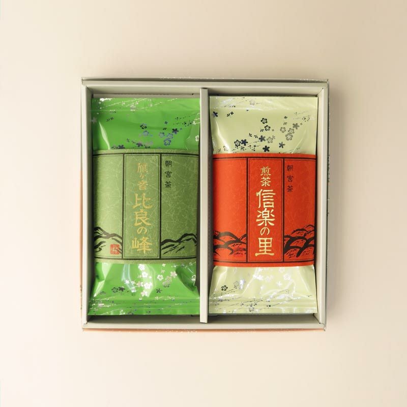 朝宮茶詰合せ 雁ヶ音（かりがね）「比良（ひら）の峰」 80g 煎茶「信楽