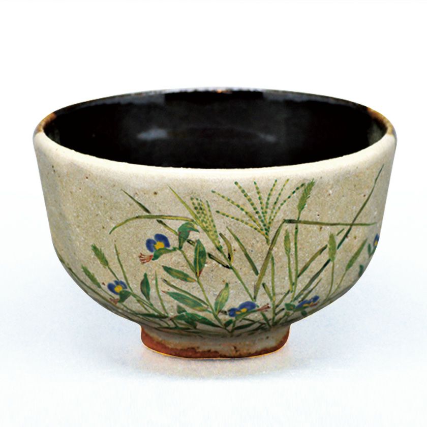 抹茶碗 茶道具 抹茶茶碗（まっちゃちゃわん） 茶碗 掛分 夏草 中村 良二