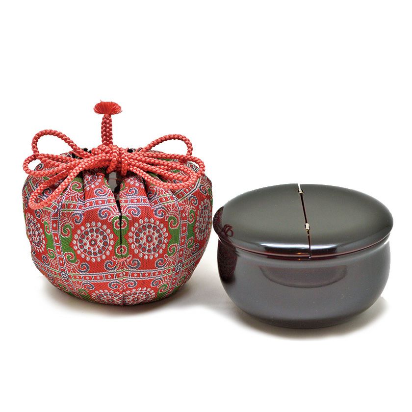 茶道具 茶入（ちゃいれ） 老松茶入（蜀江錦 仕服付） 中村 宗悦 | 千年
