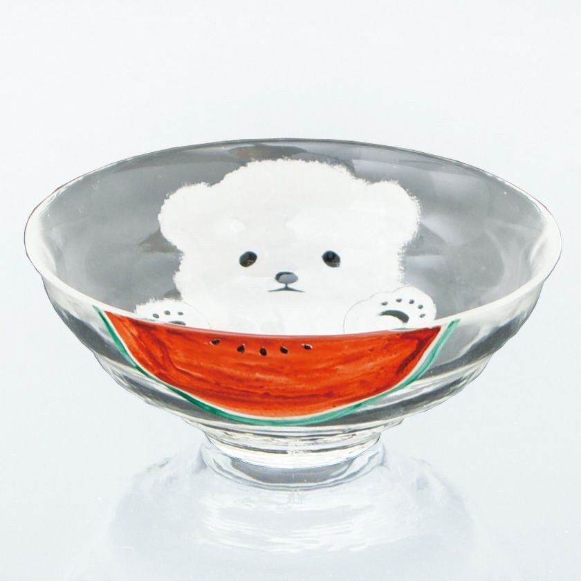 茶道具 平茶碗（ひらちゃわん） ガラス平茶碗 スイカおいしいね 【耐熱】 今岡 都 抹茶茶碗は茶の湯文化である表千家・裏千家の茶道具や抹茶を専門に扱う千紀園（せんきえん）が通販で販売しています。茶会また初心者向けのお稽古用にご利用いただける抹茶碗です。贈り物・ギフトにも人気です。