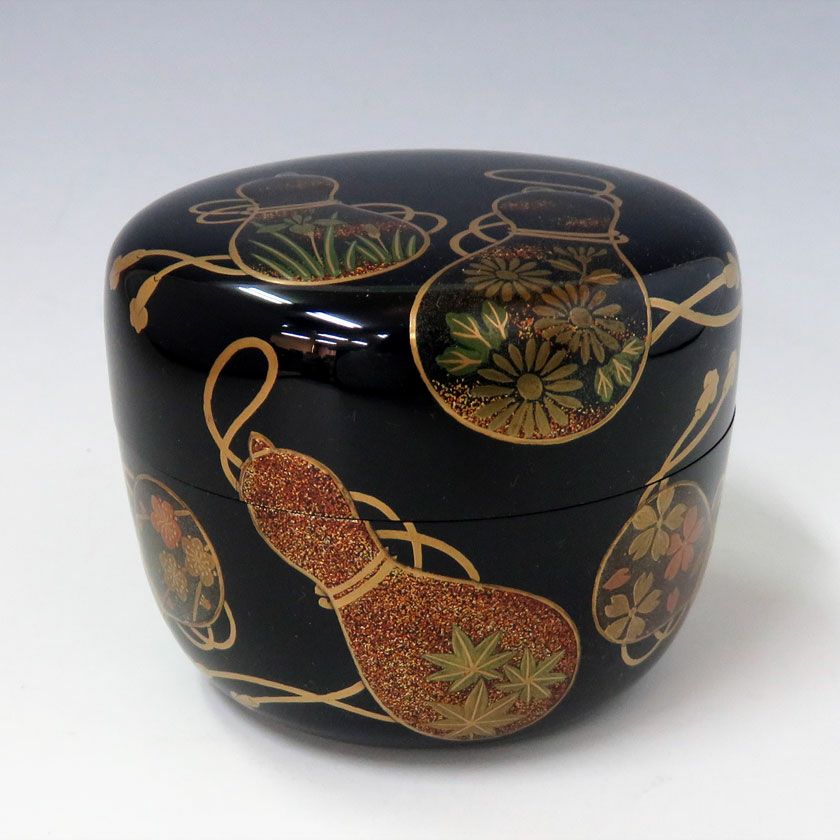 茶道具 棗（なつめ） 平棗 黒塗 六瓢 蓋裏 瓢蒔絵 塚本 規義 | 千年の