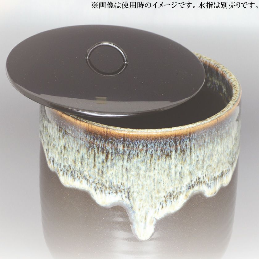 茶道具 水指用塗蓋 替蓋 木製真塗 4寸5分～4寸9分（約13.6cm～約14.8cm