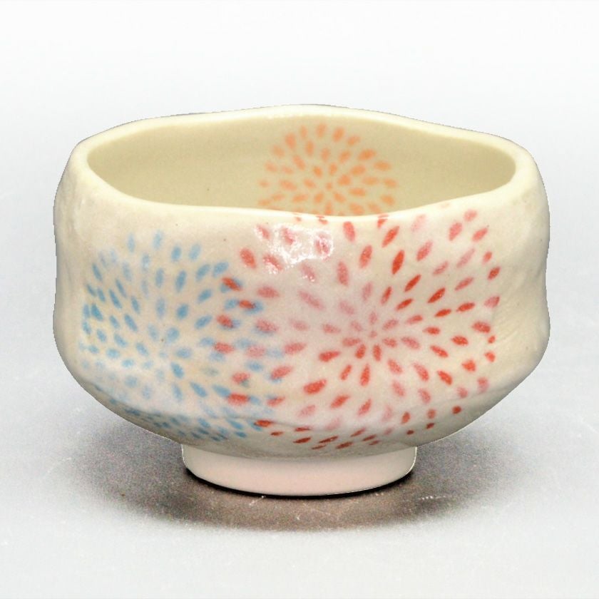 茶道具 小茶碗（こちゃわん） 小茶碗 花火 豊窯 抹茶茶碗は茶の湯文化である表千家・裏千家の茶道具や抹茶を専門に扱う千紀園（せんきえん）が通販で販売しています。茶会また初心者向けのお稽古用にご利用いただける抹茶碗です。贈り物・ギフトにも人気です。