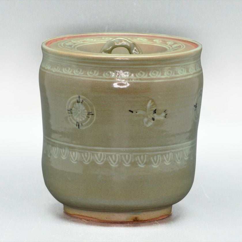 茶道具  水指しサイズ 茶道の神髓にビッタリ 古い 醬釉刻線紋罐 中国明時代 000000001686-01.jpg?size=xl&w=