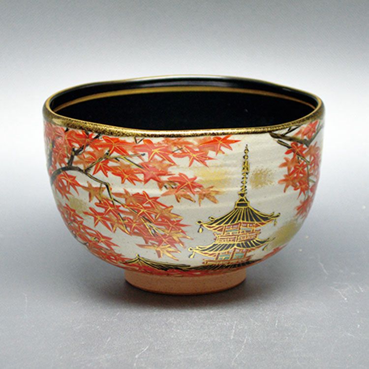 茶道具 抹茶茶碗（まっちゃちゃわん） 茶碗 乾山 清水寺紅葉 壱休窯