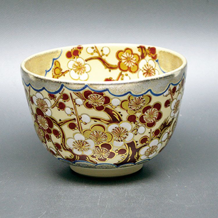 抹茶茶碗（まっちゃちゃわん） 茶碗 仁清 銀雲 梅 水出 宋絢 作 | 千年