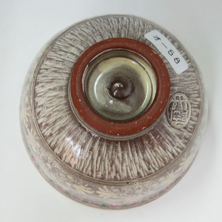 茶道具 抹茶茶碗（まっちゃちゃわん）紫彩華紋茶碗 森里 陶楽 | 千年の