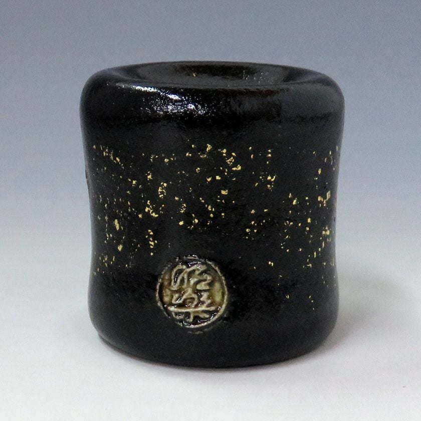 蓋置 佐々木昭楽 鶴亀 共箱 茶道具 茶の湯 金 緑 茶道具 蓋置（ふたおき） 蓋置 黒楽 つくね 佐々木 昭楽 | 千年の香り