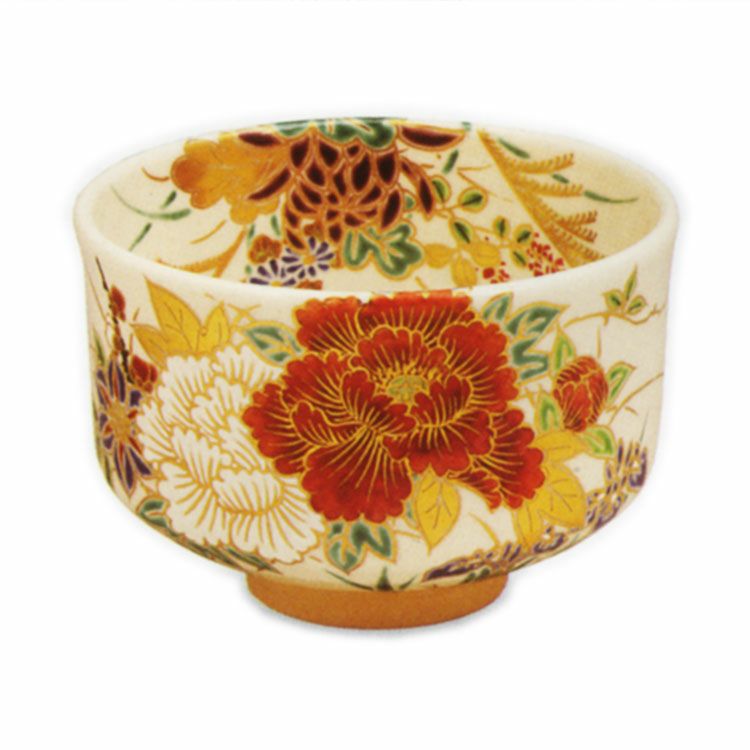 茶碗　ご飯茶碗　鉢　丼　抹茶茶碗　茶器　茶道具　銘　一　草文様　花文様　窯傷 茶道具 抹茶茶碗（まっちゃちゃわん） 色絵 四季草花 茶碗 田中 方円