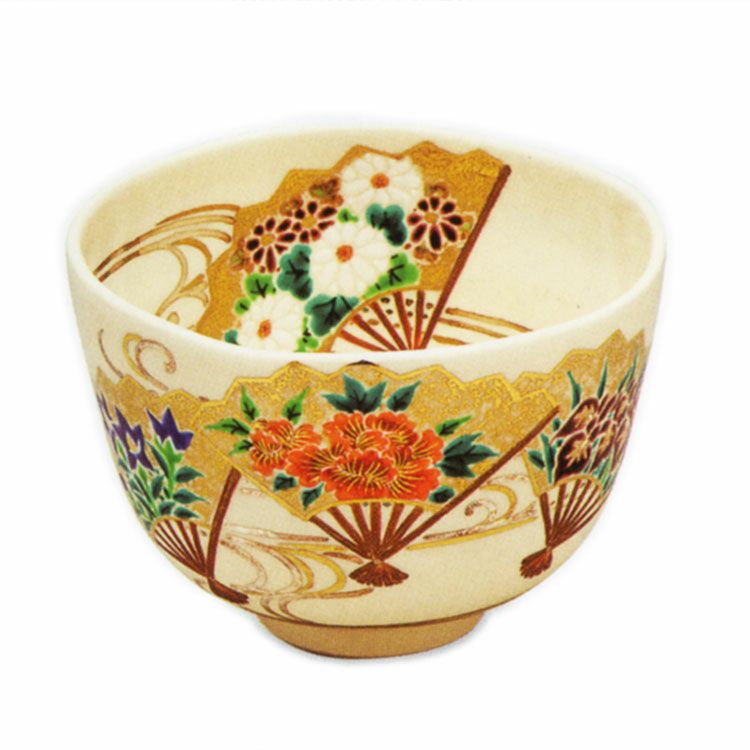 茶道具 抹茶茶碗（まっちゃちゃわん） 色絵 扇流し 茶碗 田中 方円 作 抹茶茶碗は茶の湯文化である表千家・裏千家の茶道具や抹茶を専門に扱う千紀園（せんきえん）が通販で販売しています。茶会また初心者向けのお稽古用にご利用いただける抹茶碗です。贈り物・ギフトにも人気です。
