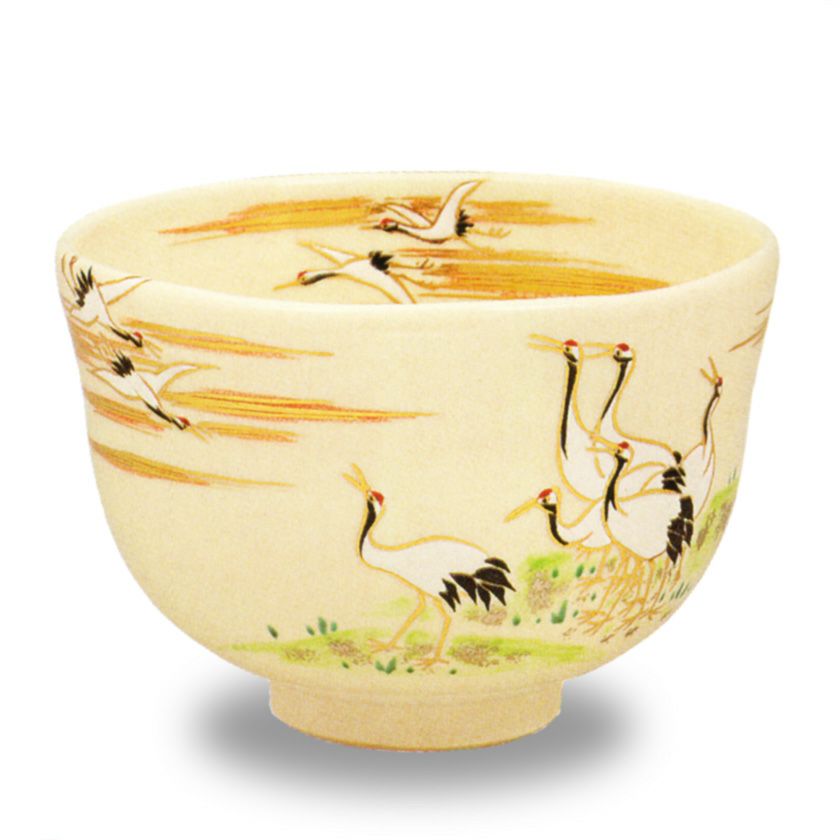 茶道具 抹茶茶碗（まっちゃちゃわん） 色絵 群鶴 茶碗 田中 方円 抹茶茶碗は茶の湯文化である表千家・裏千家の茶道具や抹茶を専門に扱う千紀園（せんきえん）が通販で販売しています。茶会また初心者向けのお稽古用にご利用いただける抹茶碗です。贈り物・ギフトにも人気です。