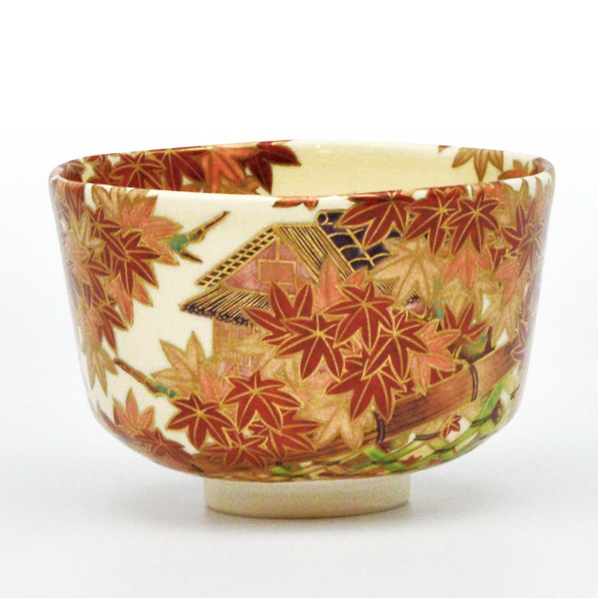 茶道具 抹茶茶碗（まっちゃちゃわん） 茶碗 光悦寺垣 紅葉 清閑寺窯 抹茶茶碗は茶の湯文化である表千家・裏千家の茶道具や抹茶を専門に扱う千紀園（せんきえん）が通販で販売しています。茶会また初心者向けのお稽古用にご利用いただける抹茶碗です。贈り物・ギフトにも人気です。