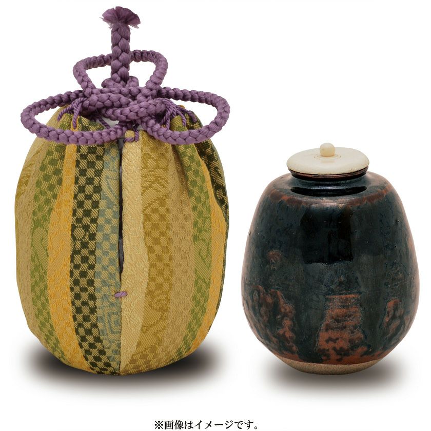 せき勝龍寺窯【中興名物 伊予簾写茶入 古瀬戸】 共箱/仕覆【伊豫簾】 陶印 000000008108-01.jpg?size=xl&w=