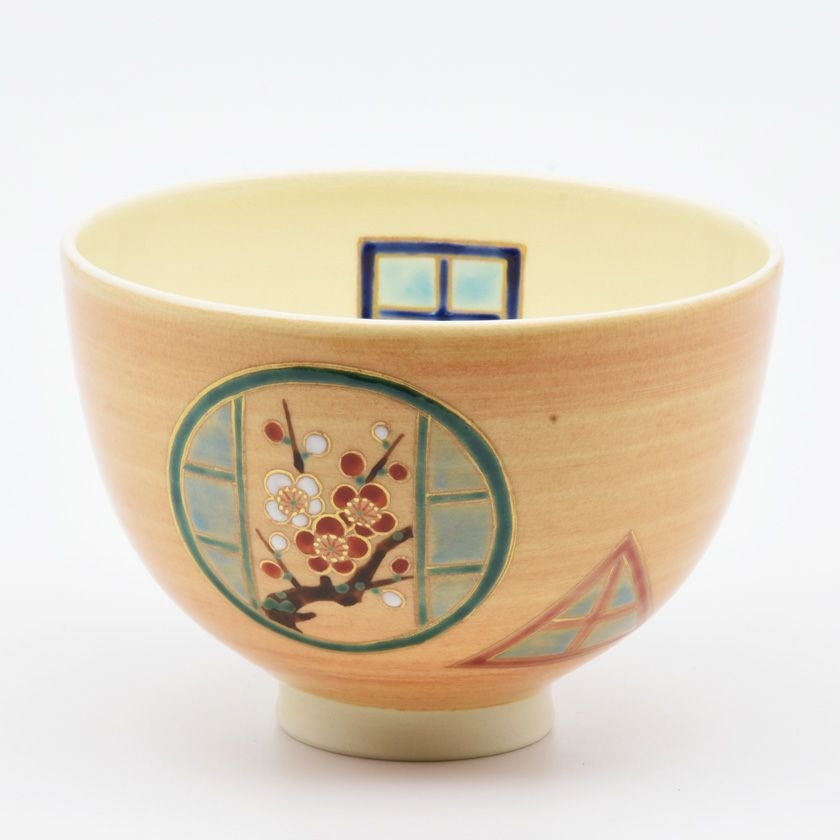 茶道具 抹茶茶碗（まっちゃちゃわん） 茶碗 「窓」 ●▲■ 紅白梅 見谷 福峰 抹茶茶碗は茶の湯文化である表千家・裏千家の茶道具や抹茶を専門に扱う千紀園（せんきえん）が通販で販売しています。茶会また初心者向けのお稽古用にご利用いただける抹茶碗です。贈り物・ギフトにも人気です。