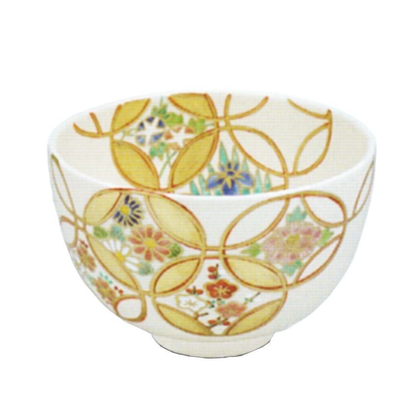 茶道具 抹茶茶碗（まっちゃちゃわん） 色絵 四季七宝 茶碗 中村 華峰
